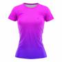 Imagem de Camisa Feminina Academia Blusa Fitness Caminhada Treino Manga Curta Degrade