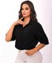 Imagem de Camisa Feminina Blusa Social Chemise  Basicas Fashion Moda Blogueira