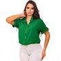 Imagem de camisa feminina chemise social moda evangelica casua manga 3/4