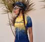 Imagem de Camisa Feminina Ciclismo Bike Asw Brasil Cbc Azul Amarelo