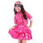 Imagem de Camisa Feminina Infantil Festa Junina Flanelada Xadrez Rosa do 2 ao 16