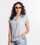 Imagem de Camisa Feminina Manga Curta Viscose Select Azul