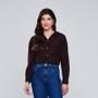 Imagem de Camisa Feminina Manga Longa Bolinhas Sawary Fashion
