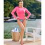 Imagem de Camisa feminina segunda pele proteção uv moda fitness praia blusa manga longa slim lisa térmica verão
