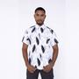 Imagem de Camisa Floral Masculina Manga Curta Branco Social Slim Fit