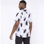 Imagem de Camisa Floral Masculina Manga Curta Branco Social Slim Fit