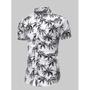 Imagem de Camisa Floral Social Coqueiro Branca Florida Masculina Havaiana Estampa