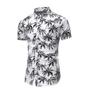 Imagem de Camisa Floral Social Coqueiro Branca Florida Masculina Havaiana Estampa