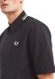 Imagem de Camisa Fred Perry Manga Curta Masculino Flat Knit Collar Preta