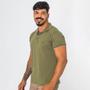 Imagem de Camisa Gola Polo Masculina Algodão Com Punho Lisa Casual