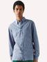 Imagem de Camisa Lacoste Masculina Slim Cotton Chambray Azul Escuro Mescla