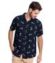 Imagem de Camisa Masculina Estampa Floral Diametro Azul