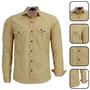 Imagem de Camisa Masculina Estilo Militar Manga Longa Slim Fit