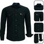 Imagem de Camisa Masculina Estilo Militar Manga Longa Slim Fit