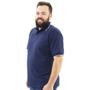 Imagem de Camisa Masculina Gola Polo Plus Size Básica Lisa Com Bordado