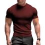 Imagem de Camisa Masculina Malha Canelada Manga Curta Slim Luxo