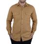 Imagem de Camisa Masculina Milani ML Slim Flanela Plus Marrom - 384-24