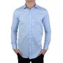 Imagem de Camisa Masculina Milani ML Slim Maquinetada Azul Claro - 320