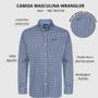 Imagem de Camisa Masculina Original Xadrez Wrangler Country Manga Longa Azul Ref. WLS142