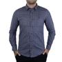 Imagem de Camisa Masculina Porto&Co ML Xadrez Slim Fit Marinho - P1096