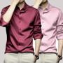 Imagem de Camisa Masculina Slim Fit Cinza - Extra Grande, Manga Comprida, Sem Passar