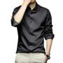 Imagem de Camisa Masculina Slim Fit Cinza - Extra Grande, Manga Comprida, Sem Passar