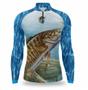 Imagem de Camisa pesca proteção solar uv fator 50 em varias estampas Camiseta de pescaria camuflada e de peixe