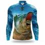 Imagem de Camisa pesca proteção solar uv fator 50 em varias estampas Camiseta de pescaria camuflada e de peixe