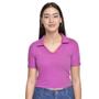 Imagem de Camisa Polo Juvenil Feminino Amofany Manga Curta - ROXO - G