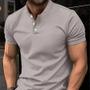 Imagem de Camisa Polo Masculina Casual - Manga Curta, Cor Sólida, Primavera/Verão