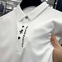 Imagem de Camisa Polo Masculina de Seda Gelada - Manga Curta, Bordada e Respirável