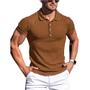 Imagem de Camisa Polo Masculina de Verão - Manga Curta, Listras, Gola Fitness