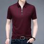 Imagem de Camisa Polo Masculina Slim Fit De Verão Com Gola Com Zíper E Estampa De Letras Casual Camiseta Fina