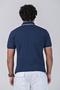 Imagem de Camisa polo piquet azul com detalhe branco