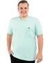 Imagem de Camisa Polo Plus Size Masculina Com Bolso e Punho Verde Água