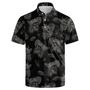 Imagem de Camisa polo Qavhigk Skull Print para homens Quick-Dry Black 2GG