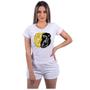 Imagem de Camisa Signo Feminina Branco Estampa De Zodíaco Baby Look