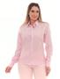 Imagem de Camisa Social Feminina Manga Longa Slim Rosa com Strass