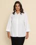 Imagem de Camisa social feminina plus size manga 3/4 de botões básica elegante uniforme