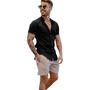 Imagem de Camisa Social Gola Padre Manga Curta Slim Fit Praia