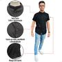 Imagem de Camisa Social Gola Padre Masculina Slim Manga Curta Linho