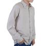 Imagem de Camisa Social Infantil Masculina Ogochi ML Slim Marrom Claro