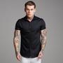 Imagem de Camisa Social Lisa Masculina Manga Curta Slim Fit