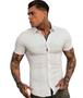 Imagem de Camisa Social Lisa Masculina Manga Curta Slim Fit