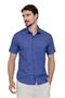 Imagem de Camisa Social Manga Curta Classic Slim Fit Yacht Master - Azul