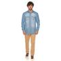Imagem de Camisa Social Manga Longa Slim Jeans Leve Bolsos Casual
