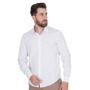 Imagem de Camisa Social Masculina Fit Manga Longa Cambraia Com Bordado