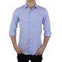 Imagem de Camisa Social Masculina Highstil ML Slim Fit Azul - 0126