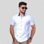 Imagem de Camisa Social Masculina Manga Curta Slim Fit Branco