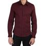 Imagem de Camisa Social Masculina Manga Longa Bordo Algodão Premium Luxo